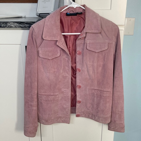 Relativity Jackets & Blazers - Light pink suede jacket small front button closure pockets GUC smoke free home